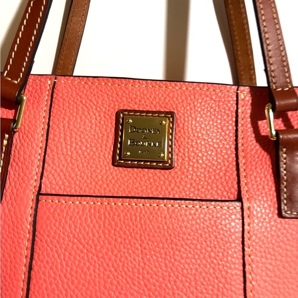 Dooney & Bourke coral  and Brown Shoulder Bag with Leather Straps - Picture 4 of 14